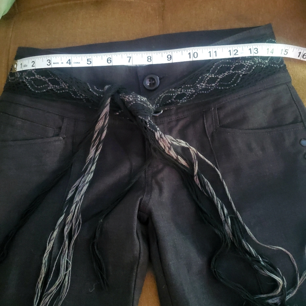 Fixed Fringe Belt Boot Cut Trousers - image 4